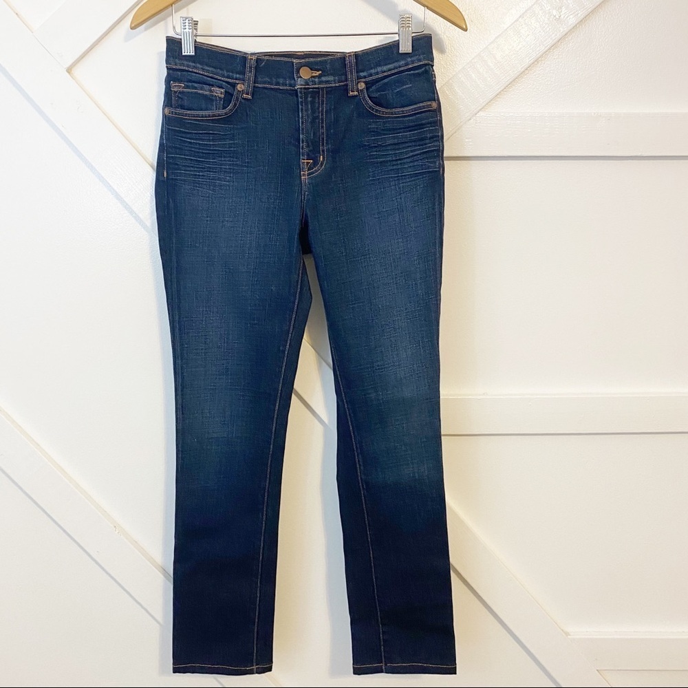 J Brand Slim Pencil Leg Mid Rise Ankle Length Denim Jeans Medium Wash Sz 28